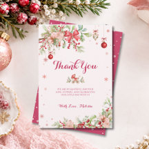 Merry Little Red Bow Winter Christmas Baby Shower