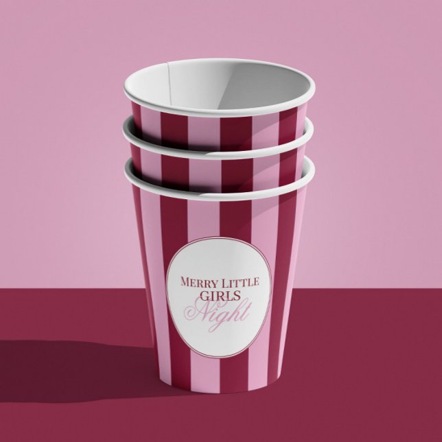 Merry little red stripe Christmas Party Cups (Creator Uploaded)