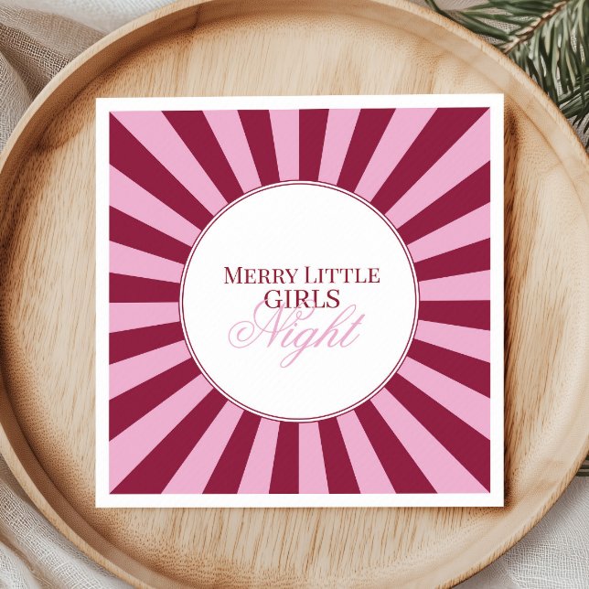 Merry little red stripe Christmas Party Napkin (Creator Uploaded)