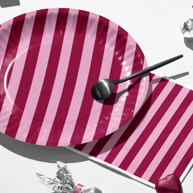 Merry little red stripe Christmas Party Plate (Creator Uploaded)