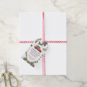 Merry Little Red Truck Baby Shower Favour Tag