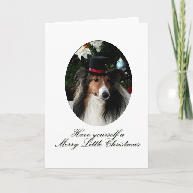 Merry Little Sheltie Holiday Card (Front)