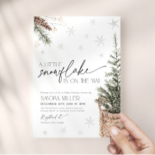 Merry Little Snowflake Baby Shower Invitation