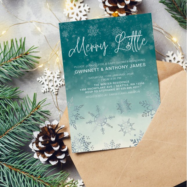 Merry Little Snowflakes Baby Shower  Invitation (Creator Uploaded)
