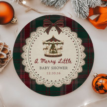 Merry Little Tartan Carousel Baby Shower
