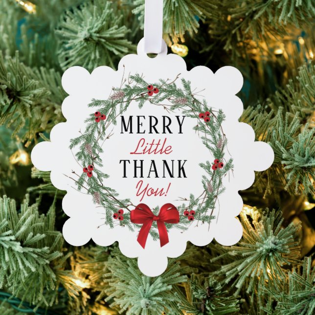 Merry Little Thank You Christmas Bridal Shower Tree Decoration Card (Insitu (Tree))