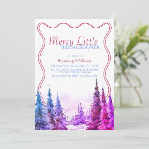 Merry Little Winter Bridal Shower Rustic Christmas Invitation
