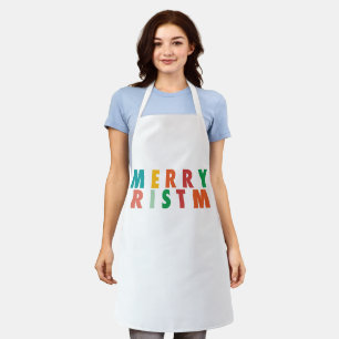 MERRY LOVE JOY COLORFUL CHRISTMAS APRON