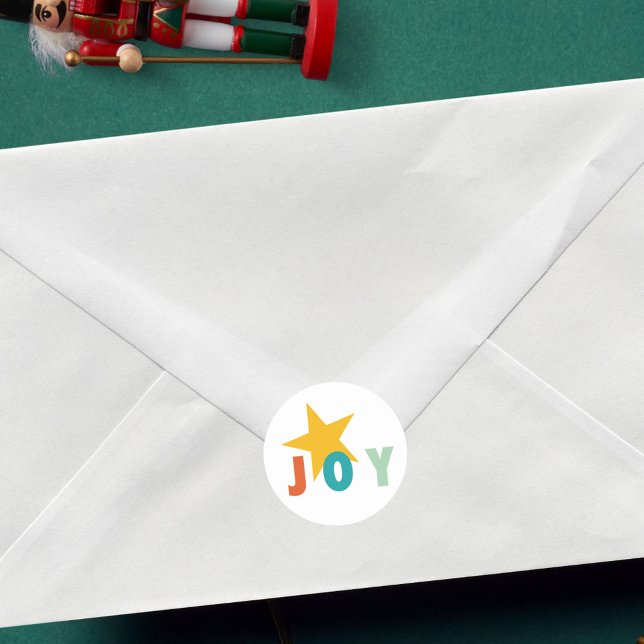 MERRY LOVE JOY | COLORFUL CHRISTMAS CLASSIC ROUND STICKER (Creator Uploaded)