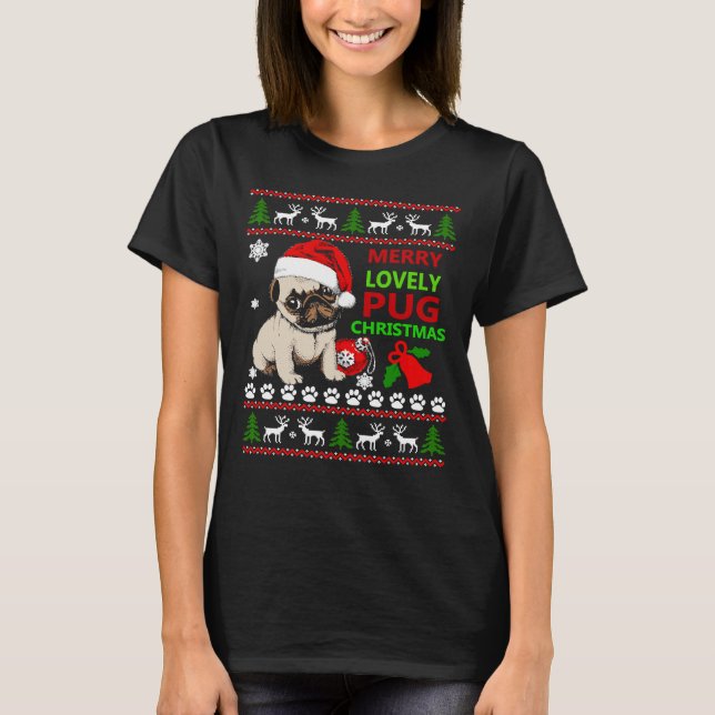 Merry lovely pug christmas funny Essential T-Shirt (Front)