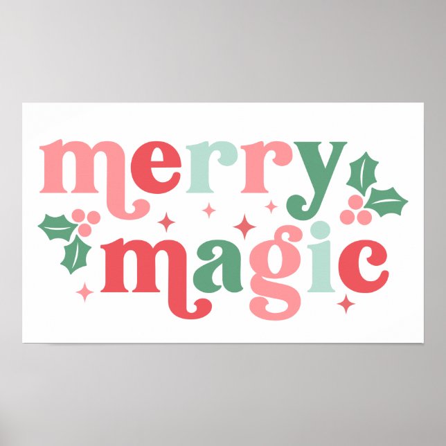Merry Magic - Colourful Holiday Typography Poster (Front)