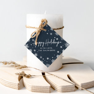 Merry Magic   Navy & White Snowflake Holiday Favour Tags