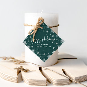 Merry Magic   Red & White Snowflake Holiday Favour Tags