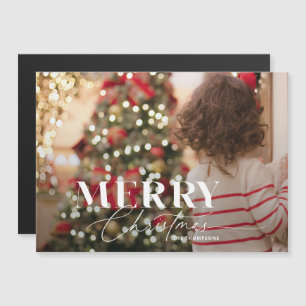 Merry Magic Script & Serif Christmas Photo Card