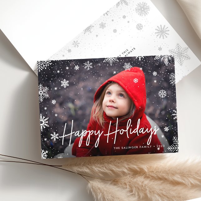 Merry Magic | Snowflake Overlay Photo Holiday Card (Creator Uploaded)