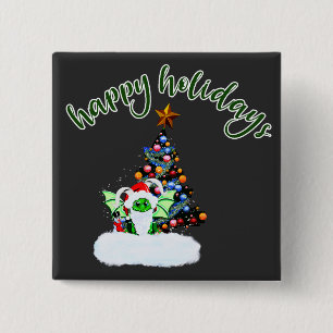 Merry & Magical Christmas Cheer with a Dragon Twi 15 Cm Square Badge