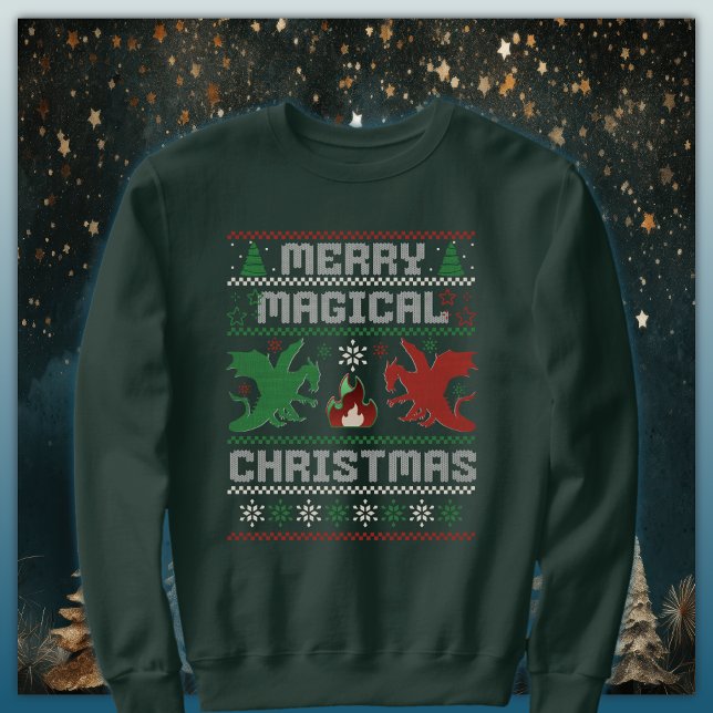 Merry Magical Christmas Dragon Ugly Sweater Design (Creator Uploaded)