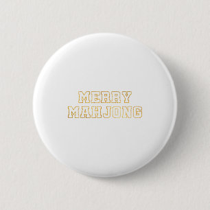 Merry Mahjong Christmas Mahj Holiday Party Women M 6 Cm Round Badge