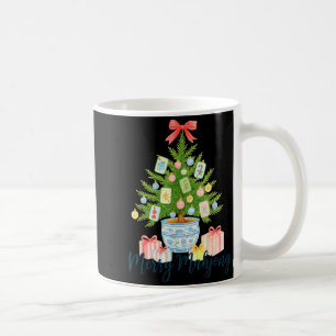 Merry Mahjong Christmas Tree Chinoiserie Holiday Coffee Mug