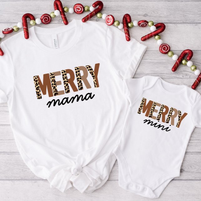 "Merry Mama" Modern Boho Mummy and Me T-Shirt (Creator Uploaded)