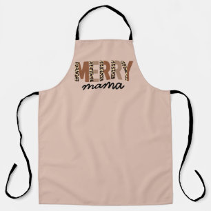 "Merry Mama" Modern Colour Block Leopard Boho Apron