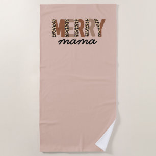 "Merry Mama" Modern Colour Block Leopard Boho Beach Towel
