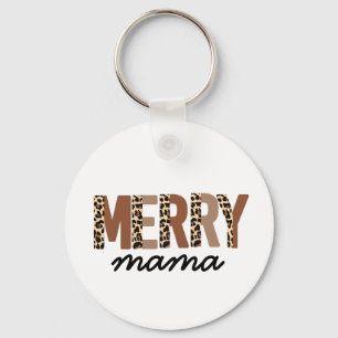 "Merry Mama" Modern Colour Block Leopard Boho Key Ring