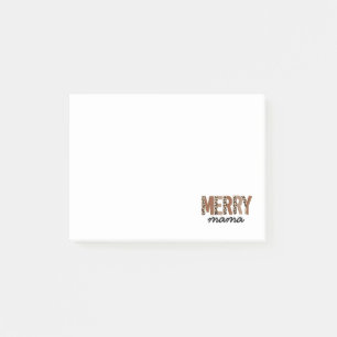 "Merry Mama" Modern Colour Block Leopard Boho Post-it Notes
