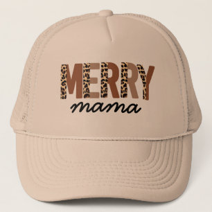 "Merry Mama" Modern Colour Block Leopard Boho Trucker Hat