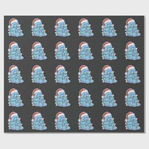 Merry Manatee Christmas Sea Cow Santa Hat Xmas Wrapping Paper