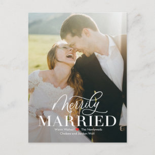 Merry Marriage Newlywed First Christmas Postcard