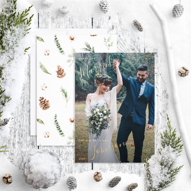 Merry & Married Cotton Winter Wedding Photo (Creator Uploaded)