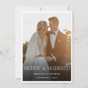 Merry & Married   Elegant Modern Photo 2024 Holiday Card