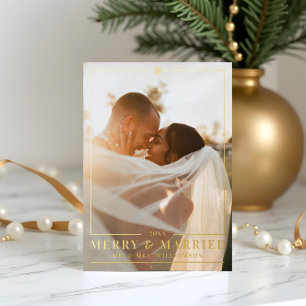 Merry & Married Elegant Wedding Photo Snowflake