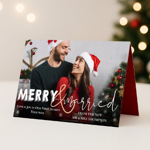Merry & Married First Christmas Photo Holiday Card