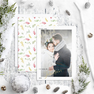 Merry & Married Gold Winter Wedding Photo