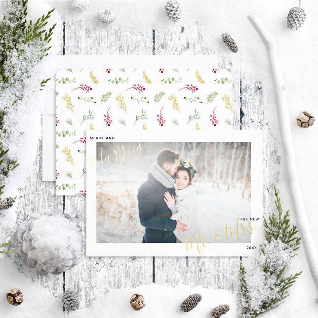 Merry & Married Gold Winter Wedding Photo (Creator Uploaded)