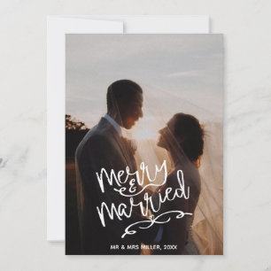 Merry & Married Holiday Full Portarait  Photo Announcement