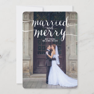 MERRY & MARRIED   HOLIDAY PHOTO CARD