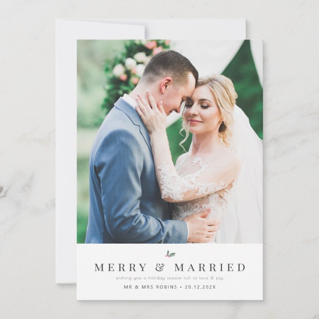 MERRY & MARRIED | holiday wedding announcement  (Front)