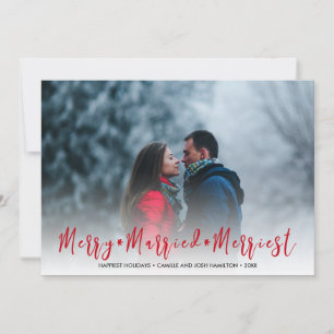 Merry, Married, Merriest Christmas Holiday Photo Card