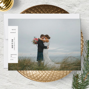 Merry & Married Minimalist Wedding Christmas Photo Holiday Card