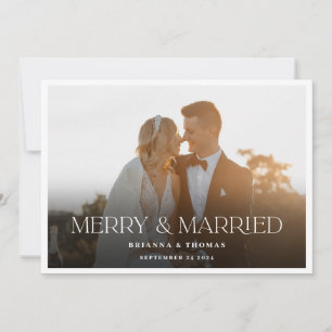 Merry & Married   Modern Stylish Photo 2024 Holiday Card