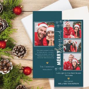 Merry Married Newlywed Christmas Greeting Card