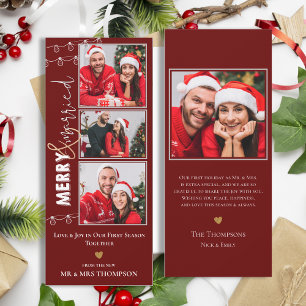 Merry Married Newlywed Christmas Holiday Card