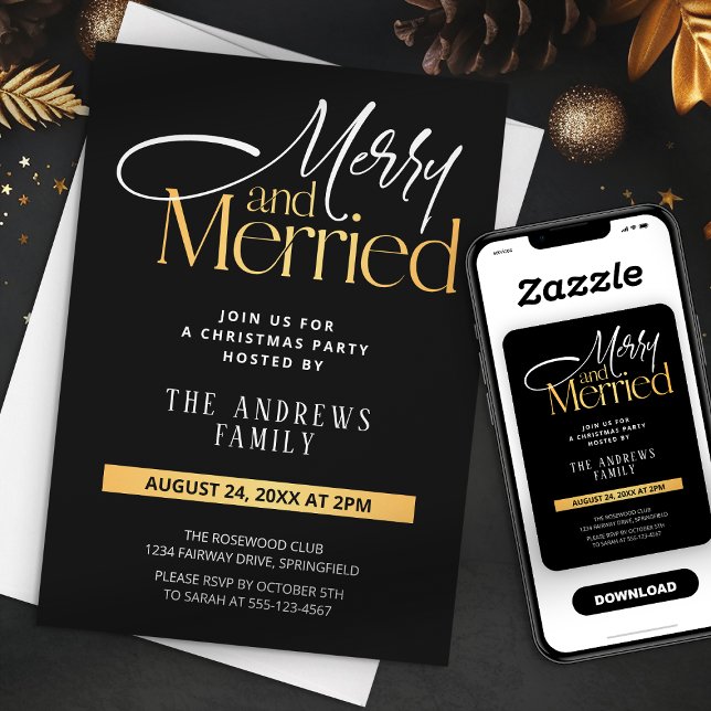 Merry & Married Newlyweds Christmas  Invitation (Creator Uploaded)