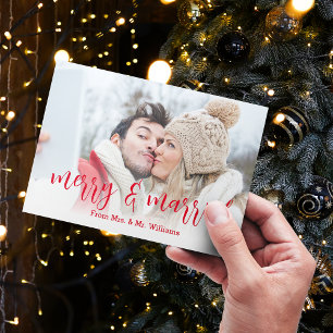 merry&married,  newlyweds photo holiday note card