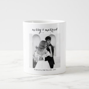 Merry & Married - Personalised Newlywed Christmas  Large Coffee Mug