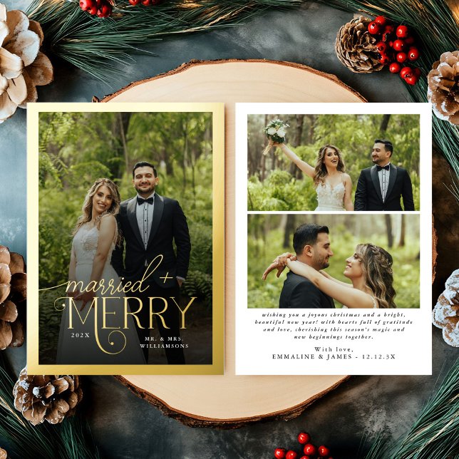 Merry & Married Photo Newlyweds Christmas (Creator Uploaded)