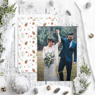 Merry & Married Pine Berry Wedding Photo